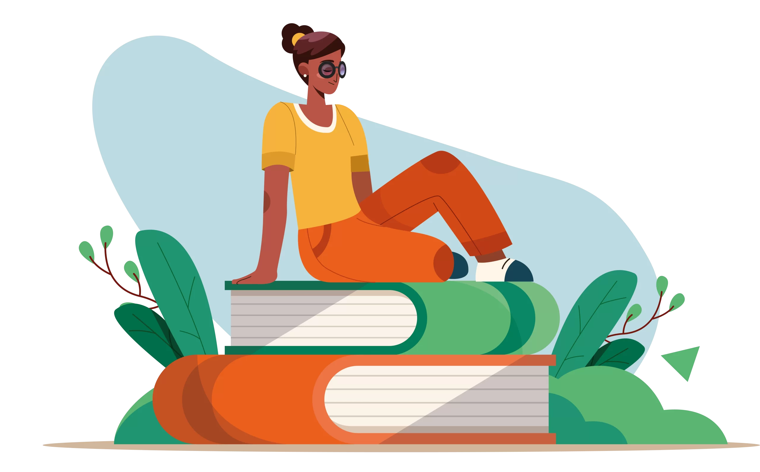 3 Illustrazione ragazza cieca con i libri