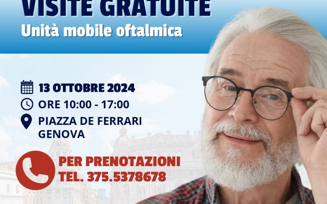 GIORNATA MONDIALE DELLA VISTA 13 OTTOBRE 2024 – PIAZZA DE FERRARI A GENOVA ORE 10:00 -17:00