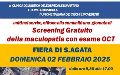 Screening gratuito maculopatia – domenica 2 febbraio 2025 dalle ore 9:30 alle ore 17:00