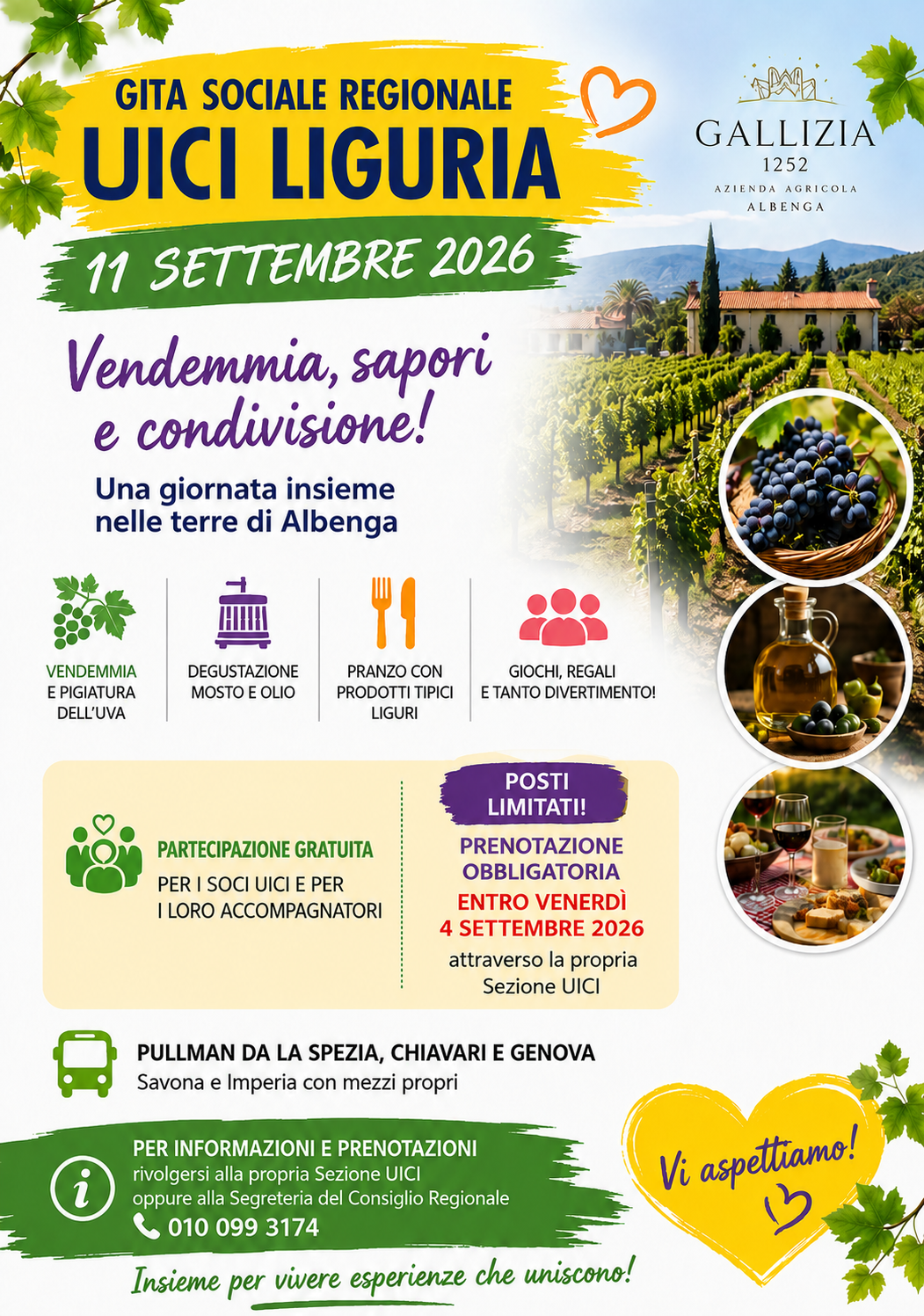 Locandina con gratuità per accompagnatori